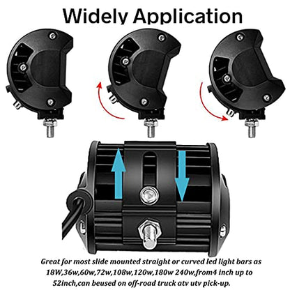 Base Mounting Bracket LED Light Bar Universal Slide Mounting Brackets 2PCS Adjustable Side Bracket Kit for Most Straight Lights Bar Work Lights Pod Lights from 4 inch up to 52 inch(Pack of 2) - size: Light Bar Adjust Bracket-Single