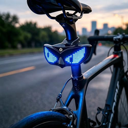 Programmable Bike Tail Light with Automatic Brake Sensing, Flashing Warning & Smart App Control, Waterproof Rechargeable LED Lights for Bicycle and Motorcycle Helmet