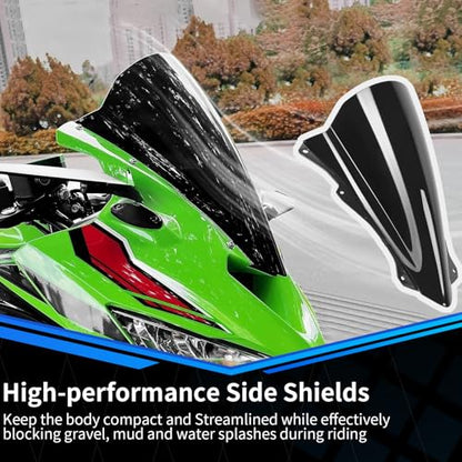 Motorcycle Windscreen Windshield Motorcycle Front Fairing Flyscreen Wind Deflector Windshield Spoiler Compatible with Kawasaki Ninja ZX-4R/4RR 2023 2024 Ninja ZX-25R 2021-2024 (Black Smoke) - color: Black Smoke