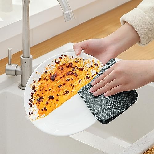 Microfiber Cleaning Cloth, Lint-Free Shop Towels Reusable, Bulk Rags in a Box for Home, Kitchen and Car, 8 Inch x 8 Inch,40 Pack with Box (Grey) - color: Grey