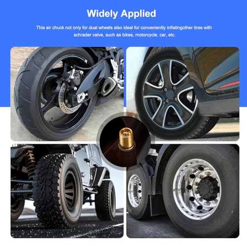 2-Pack Truck Tire Gauges for Tires Pressure, Dual-Head Tire Pressure Gauge, 150 PSI/10 BAR Range, with 4 Tires Pressure Caps for Semi Trucks, RVs, Cars, and Motorcycles - style: 2 pack