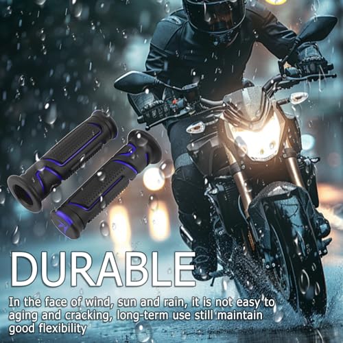 Cool Anti-Slip Dirt Bike Grips,ID 24mm 1" & 22mm 7/8" Motorcycle Grips Kit with Two-Colour Design,Universal Handlebar Grip Dirt Bike Accessories for Most Motocross ATV (Blue) - color: Blue