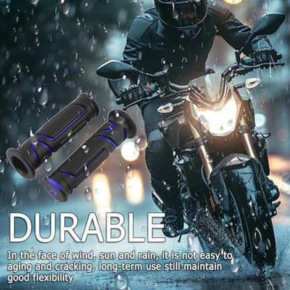 Cool Anti-Slip Dirt Bike Grips,ID 24mm 1" & 22mm 7/8" Motorcycle Grips Kit with Two-Colour Design,Universal Handlebar Grip Dirt Bike Accessories for Most Motocross ATV (Blue) - color: Blue