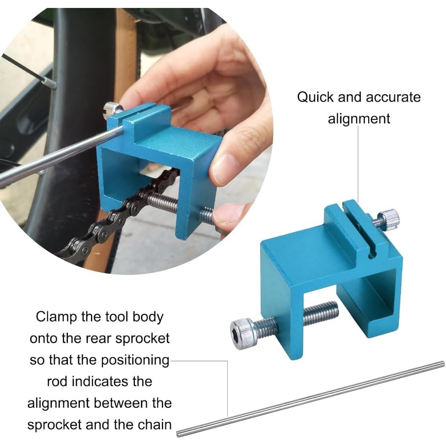 Motorcycle Chain Alignment Tool, Red Aluminum Sprocket Alignment Tool for ATV, Dirt Bike, Scooter, and Chain Maintenance - color: blue