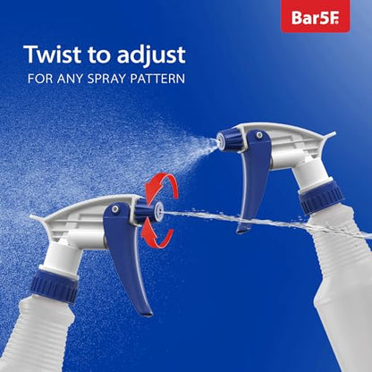 Bar5F Set of 2 Premium Empty 16 oz Spray Bottles, NBR Gasket - Superior Hydrocarbon Resistance - Ideal for Auto Detailing & Industrial Cleaning - size: Pack of 2