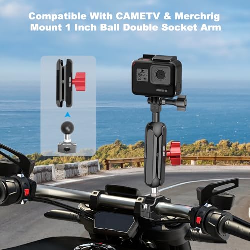 Aluminum Alloy Handlebar Clamp Mount, U-Bolt Base with 1 inch Ball Head Compatible with RAM Mount Double Socket Arm& Motorcycle Ebike Bike Phone Holder,Fit for 0.39" to 0.63" Diameter,78013 - size: Small