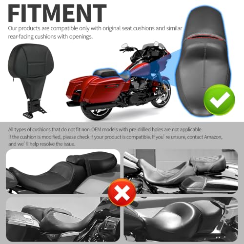 Adjustable Rider Driver Backrest, Detachable Plug-in Rider Backrast 1997-2026 Fit for Harley Davidson Touring Street Glide Road Glide Ultra Limited Electra Glide Road King CVO 2009-2026 - color: Black