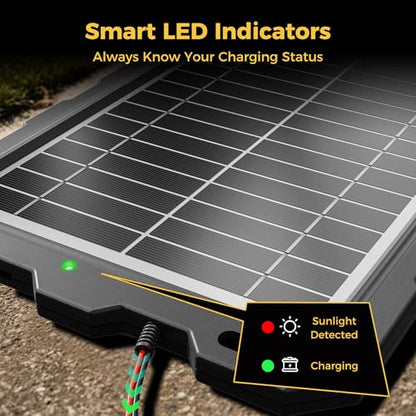 SUNAPEX 12V Solar Battery Charge: 10W Waterproof Portable Solar Panel Kit - Battery Maintainer Trickle Charger - with Upgrade Built in Charge Controller for Car Boat RV Trailer Automotive Motorcycle - size: 10W