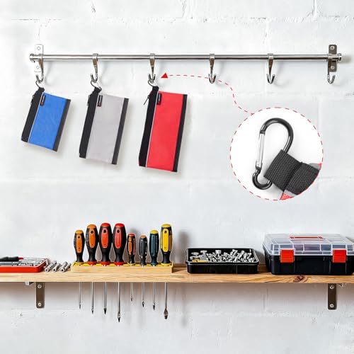 IRONLAND Small Tool Pouches with Zipper Premium Small Tool Bags Waterproof 1680D Pouch Bags for Men Multipurpose Storage Organizer Premium Heavy duty 4 Pack pencil bag - size: 4 Pack Combo