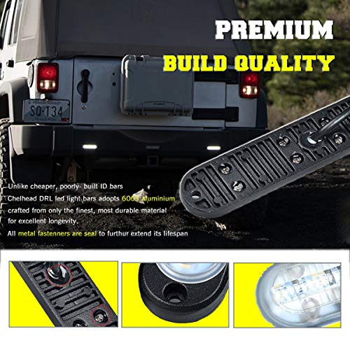 Chelhead Surface Mount Led Lights, Aluminium Base Led Backup Lights 6500K Led Fog Lights or Side Marker Indicator Lights Under Hood Compatible with Trucks RV Trailer Scooter Kawasaki 4wheeler