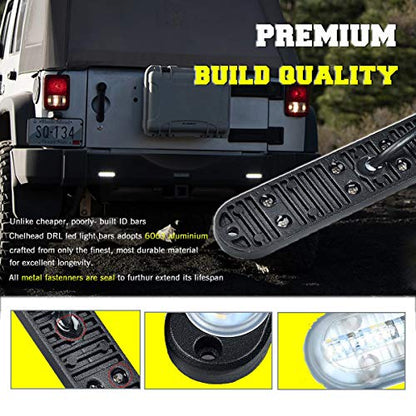 Chelhead Surface Mount Led Lights, Aluminium Base Led Backup Lights 6500K Led Fog Lights or Side Marker Indicator Lights Under Hood Compatible with Trucks RV Trailer Scooter Kawasaki 4wheeler