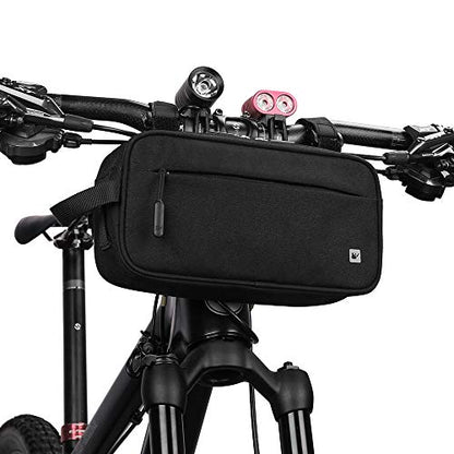 Rhinowalk Bike Handlebar Bag, Multifunctional Waterproof Mountain Bike Crossbar Front Bag Road Bike Basket Bicycle Frame Bag Waist Shoulder Bag Bicycle Bag Professional Cycling Accessories - color: black
