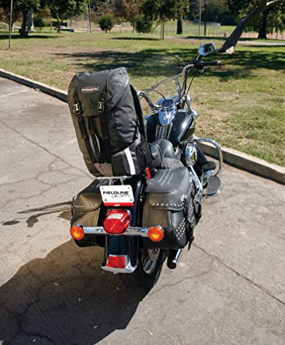 Fieldline Motorcycle All Weather Backpack, Black, Works with Backrest and Sissy Bar Large