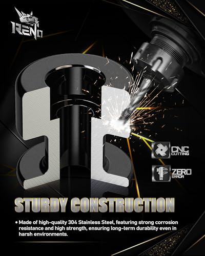 RENO 8MM Swingarm Spools Sliders Stand, 304 Stainless Steel Universal M8 Motorcycle Frame Sliders Compatible with GSXR600 GSXR750 GSXR1000 GSX1300R GSX750F CBR1000RR CBR600RR (Black, 2 Pcs) - color: 304 Stainless Steel (matte), size: 8MM