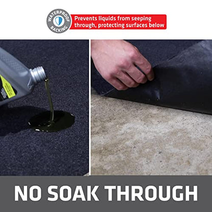 Drymate XL Oil Spill Mat (36" x 59") (12-Pack), Premium Absorbent Oil Pad, Reusable, Washable, Durable, Waterproof Backing Contains Liquids, Protects Garage Floor Surface (USA Made) - size: 36" x 59" (12-Pack)