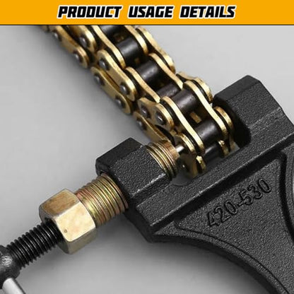Motorcycle Chain Breaker Tool, # 420-530 Roller Chain Link Removal Repair Tool, Heavy Duty Motorbike Pin Link Riveting Splitter, Compatible with ATV Dirt Bike Scooter