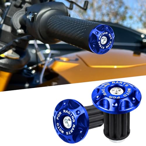 Wuyaoyao 2PCS Motorcycle Bar End Plugs, Aluminum Bar Ends Replacement, Bike Handlebar End Caps, Decorative Handlebar Grip Plugs Universal for Motorcycle, Mountain & Road Bike, MTB, BMX (Blue) - color: Blue