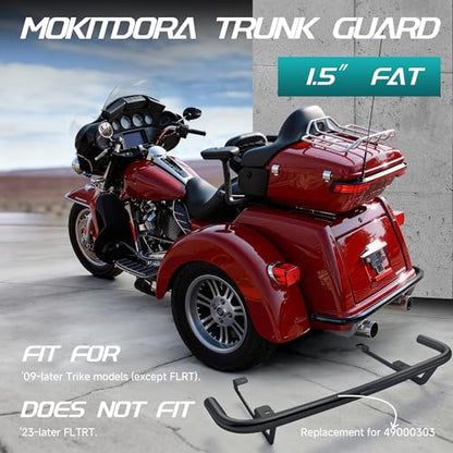 MoKitDora Trunk Guard Rear Bumper Crash Bar Protector for 2009-later Harley Trike Tri Glide Ultra Classic FLHTCUTG, Black