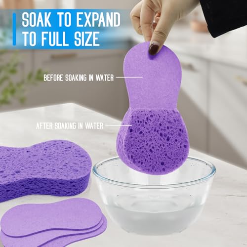 3PCS Car Wash Sponge, Heavy Duty Car Sponges for Washing, Car Accessories Large Sponges for Cleaning, Automotive Cleaning Supplies, Eco Friendly Sponge (7.68 x 3.74 x 1.38 Inch), Purple - color: Purple