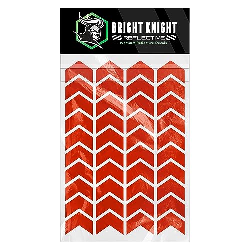 Bright Knight Decals Chevron Hard Hat Reflective Stickers, 1" Red Acyclic Adhesive Vinyl Tape Made with 3M Reflector Tape, Bicycle Helmet Reflective Tape Outdoor Waterproof for High-Visibility - color: Red, size: 1 pk