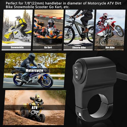 Wai Danie 22mm 7/8in Aluminum Alloy Motorcycle Handlebar Headlight Switch Three-Position Waterproof Switch 12V Fog Spotlight Retro Switch for Motorcycle Bike ATV UTV Scooters - size: Black(1Pcs)