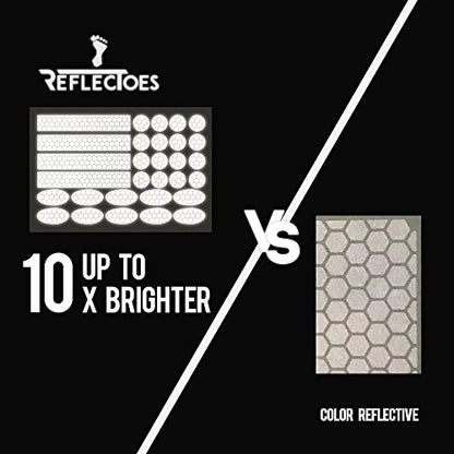 ReflecToes 330 Reflective Stickers Oval 5 Pack - Bicycle Frame, Helmet, Stroller, Scooter, Pedals - 5 Pack - 3.5 x 5.5 inches Per Sheet - 150 Bright Retro Reflective Stickers 330 Candle Power - style: Oval 330