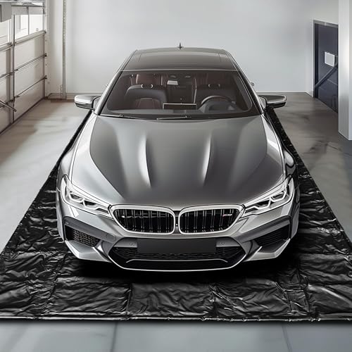 Huatean Home Garage Floor Mat, (8'6" x 16") Under Car Waterproof Containment Mats, Oil Mat for Garage Covering, Garages Floor Mats for Under Car, Keeps Dry and Clean - size: 7'10" x 16'5" (Rectangular)