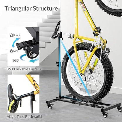 Sttoraboks Vertical Bike Stand, Freestanding Bike Rack Garage Storage Upright Bicycle Floor Stand Indoor Bike Holder with Adjustable Height for Garage & Apartment - for Wheels Sizes up to 29” - size: 1 Pack