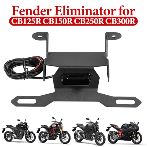 Motorcycle License Plate Bracket for CB125R CB150R CB250R CB300R 2018-2026, Fender Eliminator With LED Light, Motorcycle Tail Tidy License Plate Holder Mount