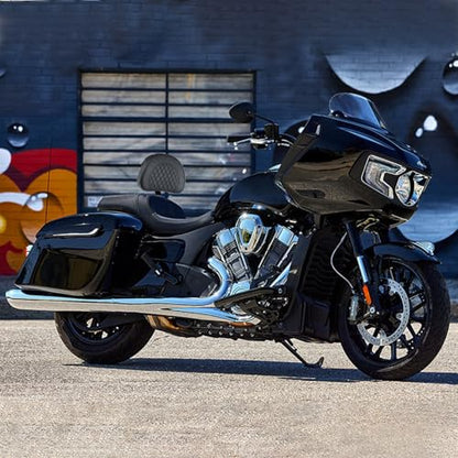 Plug-In Driver Rider Backrest for Indian Adjustable Motorcycle Front Back Rest Pad Mounting Kit Fit Chief Chieftain Roadmaster Springfield 2014-2025 (Not for Indian Chieftain PowerPlus) - color: Black-Diamond