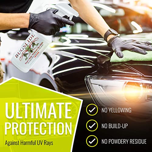 BugSlide 32 Oz Car Detailing Kit with Microfiber Towel – Exterior or Interior Car Cleaner and Waterless Detailer Spray – Clean, Polish, Shine, and Degrease, Never Wax Again – Easy to Use - size: 32 Oz Car Detailing Kit