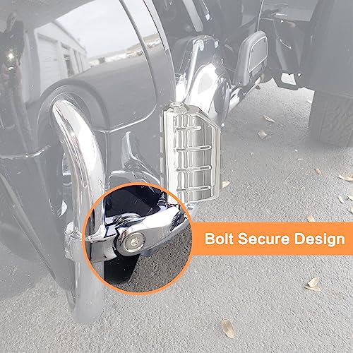Motorcycle 1.25" Short Angled Highway Footpegs Adjustable Foot pegs Footrests with Clamps Mounts kit Compatible with Harley Touring Sportster Softail Street Glide with 1 1/4 inch Engine Guard