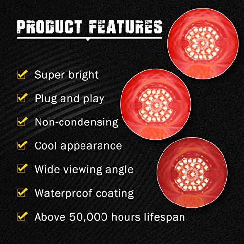 3-1/4 Inch LED Turn Signal Kit 1157 Double Base Front Turn Signal + 1156 Single Connector Red Rear Signal Lights Compatible with Harley Road Glide Road King Softail Ultra - color: Red/Red, size: 1157 Front+1156 Rear