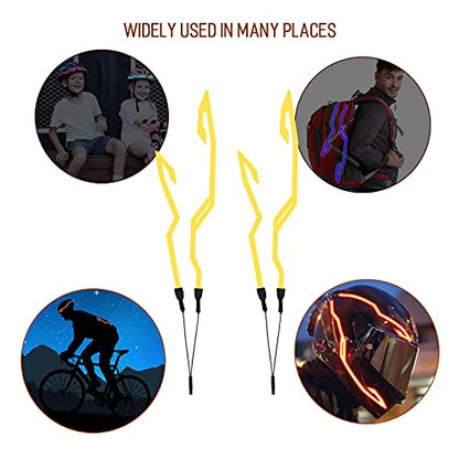 Yellow Motorcycle Helmet Light Kit, 3 Mode LED Night Riding Signal Helmet Light - color: yellow