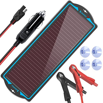 SUNAPEX 12V Solar Battery Charge: Waterproof Portable Solar Panel Kit - Battery Maintainer Trickle Charger - with Upgrade Built in Charge Controller for Car Boat RV Trailer Automotive Motorcycle - size: 1.8W