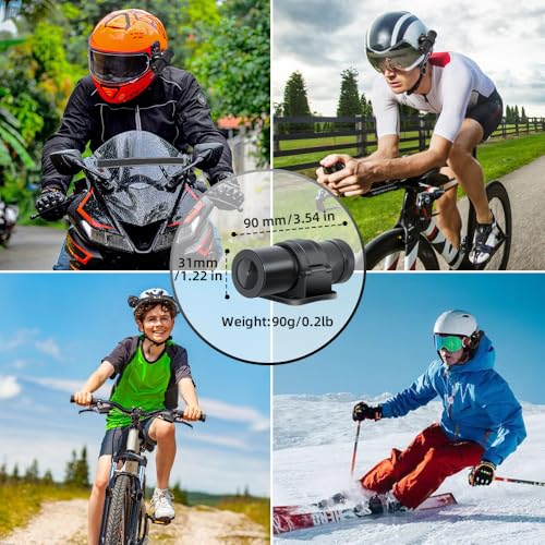 VSYSTO WiFi Helmet Camera with Remote Control for Bicycle Motorcycle, HD 1080P Waterproof 150° Wide Angle Lens Starlight Night Vision Bike Dash Camera Action Camera, G-sensor(Single Camea and Bracket) - style: Single Camea and Bracket