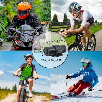 VSYSTO WiFi Helmet Camera with Remote Control for Bicycle Motorcycle, HD 1080P Waterproof 150° Wide Angle Lens Starlight Night Vision Bike Dash Camera Action Camera, G-sensor(Single Camea and Bracket) - style: Single Camea and Bracket