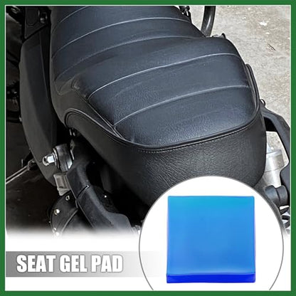 Motoforti 25x25x2cm Motorcycle Seat Gel Pad Shock Absorption Mat Comfortable Soft Cushion Blue Long-Lasting