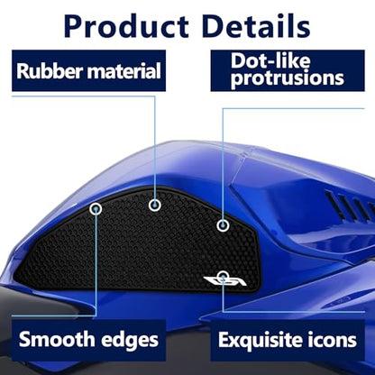 Fuel Tank Pad Protectors for Yamaha YZF-R7 2021-2025, Fuel Tank Pads for YZF R7 Motorcycle Protection, Anti-Slip Pads Fuel Tank Grips Tank Pads, Fuel Tank Stickers