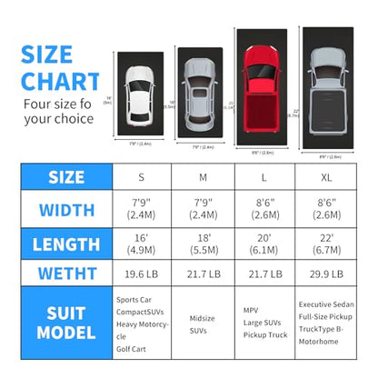 MIALUTY® Garage Floor Mat,(7'9" x 16'),Heavy Duty PVC Under Car Containment Mat with Raised Edge Waterproof Oil-Proof Non-Slip Against Snow Rain Mud All-Weather Easy to Clean - size: 7'9" x 16'