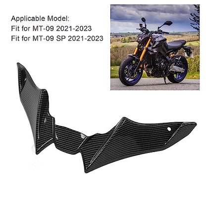 Front Beak Shockproof Motorcycle Aerodynamic Windshield Wing Cover Front Spoiler Winglet Aerodynamic Wing Kit Fit For MT?09 SP 2021 to 2023 (Carbon Fiber ) - color: Carbon Fiber Style
