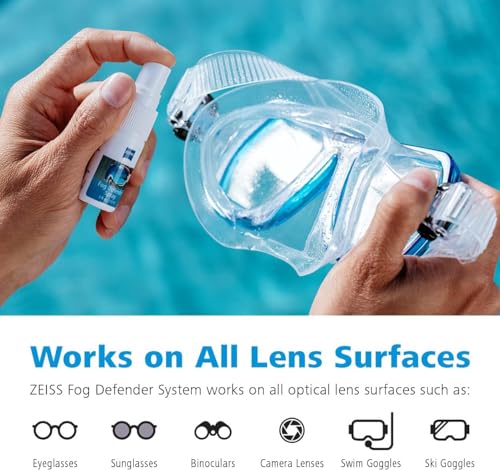 ZEISS Fog Defender System Anti-Fog Spray for Glasses – 1 Spray Bottle and 1 Microfiber Cloth
