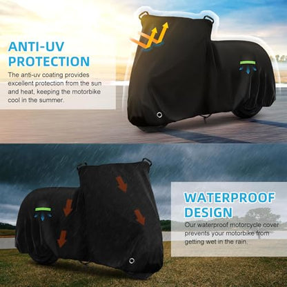 Motorcycle Cover Waterproof for Nightster/Nightster Special/Sportster S/Sporster 883/SuperLow, Heavy Duty Sun UV Rain Dust All Weather Protection Motorbike Cover with Soft Cotton Lining & Lock Hole - size: Nightster/Sportster