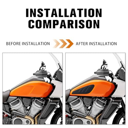 Fuel Tank Knee Pad Kit Motorcycle Rubber Tank Sticker Protector Compatible with Harley Pan America 1250 ADV PANAMERICA 1250S Special 2021-2025 NIGHTSTER 975 RH975 RH 975 2021-2025