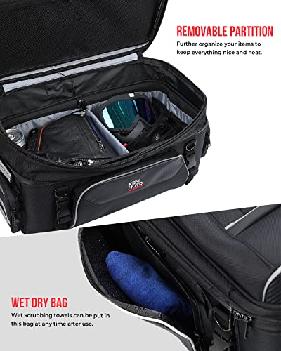 KEMIMOTO Expandable Motorcycle Traveler Tour Trunk Bag 40L-50L Luggage Rack Tail Duffle Bag Fit for Touring Trike Road King Street Glide Road Glide Freewheeler Tri Glide Ultra Goldwings Roadmaster