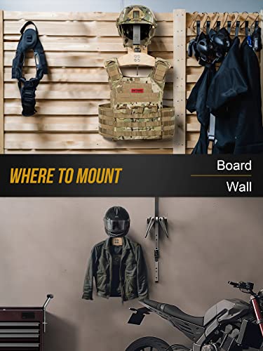 ONETIGRIS Tactical Gear Wall Mount, Motorcycle Helmet Holder Stand Jacket Hanger Plate Carrier Rack Display Organizer for Police Football Cycling Suit - color: Natural