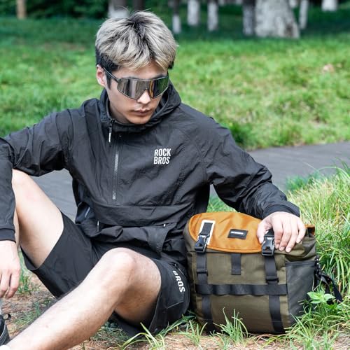 ROCKBROS Bike Handlebar Bag Waterproof Cycling Pouch 24L Bicycle Front Storage Pouch Bag with Shoulder Strap