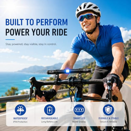 Multifunctional Bicycle Extension Bracket with Power Bank, Handlebar Extender for Phone, GPS, Speedometer and Bike Light