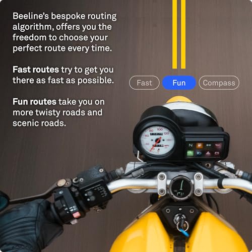 Beeline Moto II - Next Gen Motorcycle GPS Tracker | Compact Design, Waterproof Build, Simple Display & 14-Hour Battery |Glove Friendly Motorcycle Sat Nav Perfect for Adventure & Daily Commutes (Black) - color: Black, style: Moto II