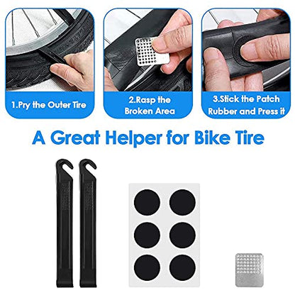 WOTOW Bike Tire Repair Tool Kit, Waterproof Frame Storage Bag & Mini Bike Pump & 16 in 1 Multitool & Bicycle Tyre Lever Patch Portable Repair Tool Accessories Set for Road Mountain BMX Cycling - style: 16 in 1 Multitool